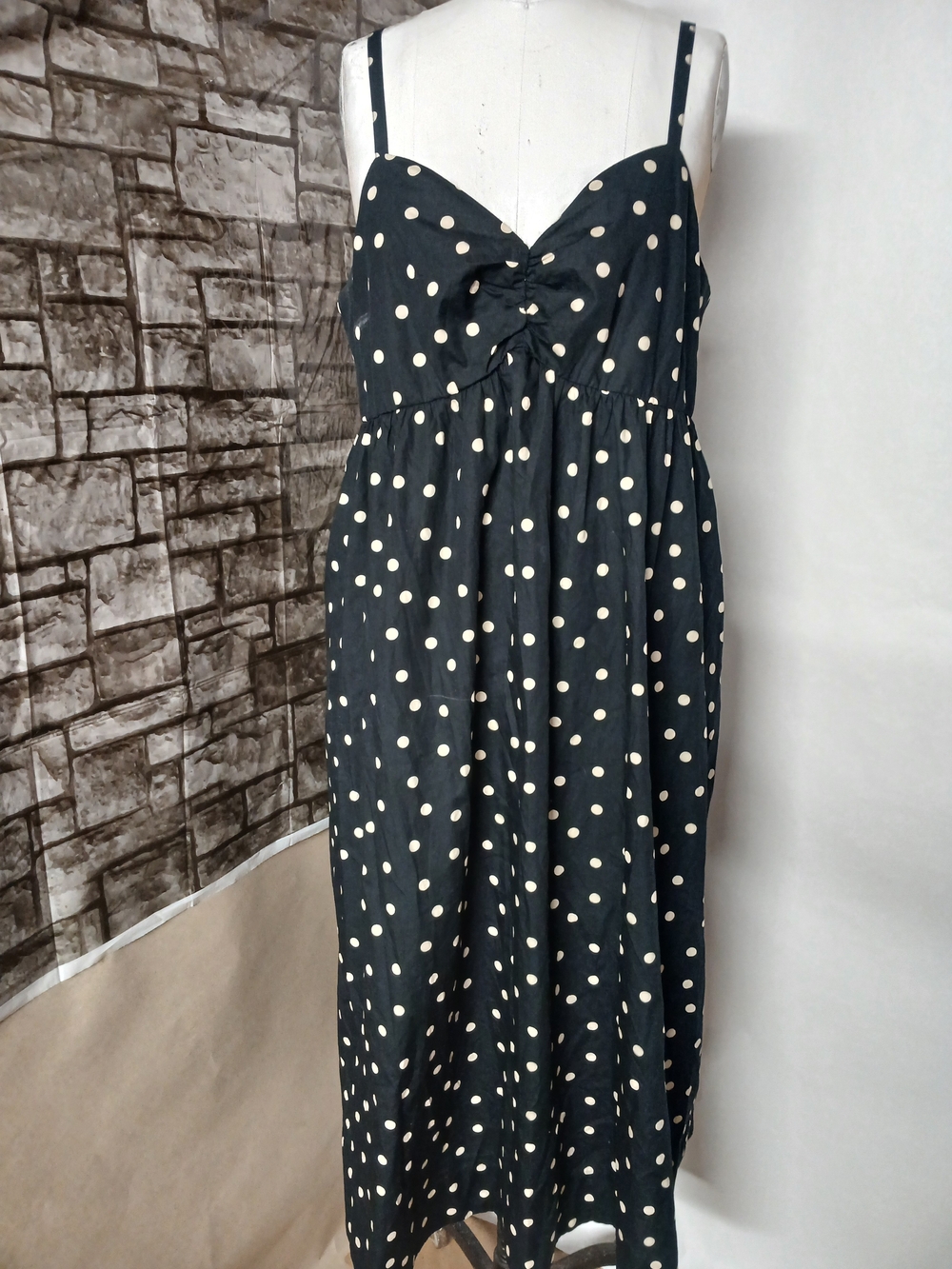 Abercrombie & Fitch Black Dress with White Polka Dots - Picture 6 of 6